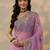 lavender embroidered chinon saree with unstitched blouse piece