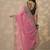 pink embroidered chinon saree with unstitched blouse piece