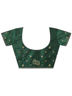 pink embroidered chinon saree with unstitched blouse piece 4