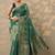 green embellished baluchari saree with unstitched blouse piece