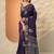 purple embellished saree with unstitched blouse piece