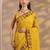 yellow embellished saree with unstitched blouse piece