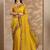 yellow embellished saree with unstitched blouse piece