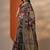 maroon printed saree with unstitched blouse piece
