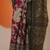 maroon printed saree with unstitched blouse piece