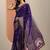 purple printed georgette saree with unstitched blouse piece