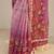 purple floral printed ombre tassel saree with unstitched blouse piece