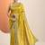 yellow embroidered saree with unstitched blouse piece