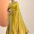yellow embroidered saree with unstitched blouse piece