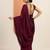 burgundy solid saree with unstitched blouse piece