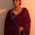 burgundy solid saree with unstitched blouse piece