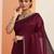 burgundy solid saree with unstitched blouse piece