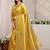gold ethnic woven design saree with unstitched blouse piece