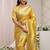 gold ethnic woven design saree with unstitched blouse piece