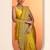 yellow embellished embroidered silk blend heavy work saree