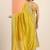 yellow embellished embroidered silk blend heavy work saree