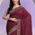 maroon stone work embelllished silk blend saree