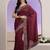 maroon stone work embelllished silk blend saree