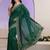green stone work embelllished silk blend saree
