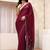maroon cardinal red georgette saree with embellished pallu