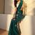 teal floral embellished tissue saree
