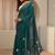 teal floral embellished tissue saree