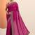 magenta embellished embroidered silk blend heavy work saree