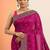 magenta embellished embroidered silk blend heavy work saree