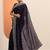 purple embroidered saree with unstitched blouse piece