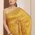 yellow printed saree with unstitched blouse piece