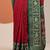 red embellished saree with unstitched blouse piece