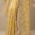 yellow embroidered organza saree with unstitched blouse piece