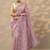 lavender embroidered organza saree with unstitched blouse piece