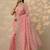 pink embroidered organza saree with unstitched blouse piece