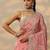 pink embroidered organza saree with unstitched blouse piece