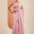 pink printed sarees with unstitched blouse piece