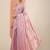 pink printed sarees with unstitched blouse piece