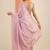 pink printed sarees with unstitched blouse piece
