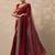maroon solid saree with unstitched blouse piece
