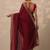 maroon solid saree with unstitched blouse piece