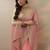 pink embroidered banarasi nylon saree with unstitched blouse piece