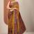 mustard ethnic motifs crepe designer saree