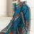 blue ethnic motifs crepe designer saree