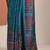 blue ethnic motifs crepe designer saree