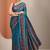blue ethnic motifs crepe designer saree