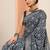 navy blue printed saree with unstitched blouse piece