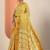 yellow printed saree with unstitched blouse piece