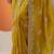 yellow embroidered banarasi organza saree with unstitched blouse piece