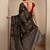 olive woven design banarasi saree with unstitched blouse piece