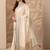 off white embellished saree with unstitched blouse piece